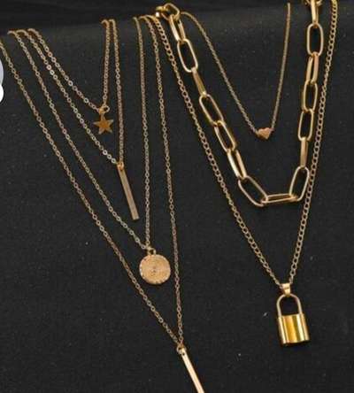 APS trendy minimal necklace combo of 2 beautiful 
Name: APS trendy minimal necklace combo of 2 beautiful 
Base Metal: Alloy
Plating: Rose Gold Plated
Stone Type: No Stone
Sizing: Adjustable
Type: Chain
Net Quantity (N): 1
Sizes:
APS trendy minimal necklace beautiful combo of 2 
Country of Origin: India