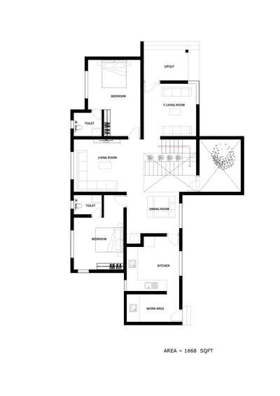 #NorthFacingPlan #courtyardhouse #opencourtyard #LivingroomDesigns #architecturedesigns #groundfloorplan #FloorPlans