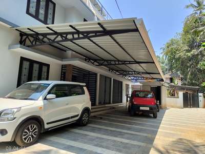 car porch without columns work completed in tirur  #Appolo  #georoofing  #traffordsheet  #carporch