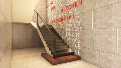 jayna's staircase 
#InteriorDesigner #StaircaseDecors #glassrailings #profilelight_  #concrete  #doglegstair  #GraniteFloors  #Wood  #mildsteel