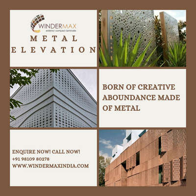 Metal facade elevation
.
. 
An exciting range of a decorative wall material.
.
#elevation #metalfacade #metalelevation #architecture #construction #elevationdesign #architect  #exterior #exteriordesign #architecturedesign #civilengineering #exteriordesigner #elevations #frontelevation #architecturelovers #home #facade  #instagood
.
.
For more details our all products kindly visit our website
www.windermaxindia.com
www.indiamake.co.in
Info@windermaxindia.com
Or call us on
8882291670 9810980278

Regards
Windermax India