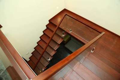#glass railing #wooden staircase