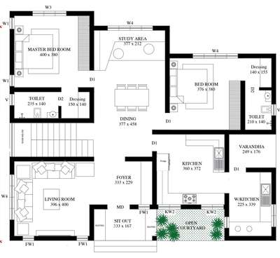 *Designing*
detail plan with interior layout