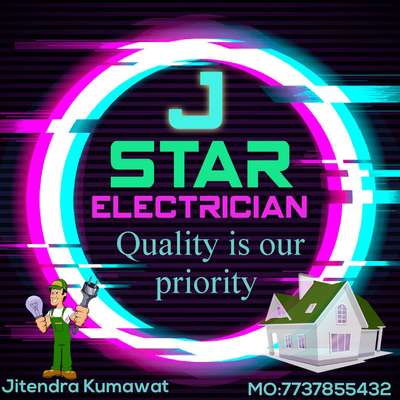 *residential and commercial houses electrician work*
all electric work 
rcc pipes installation. wiring. inverter and earth wiring. fan and tubelight installation. complete electrical work.  without material. fall ceiling charge 5 ₹ sq. feet alag hoga.camara charge 1000 ₹ per camara line alag hoga.
