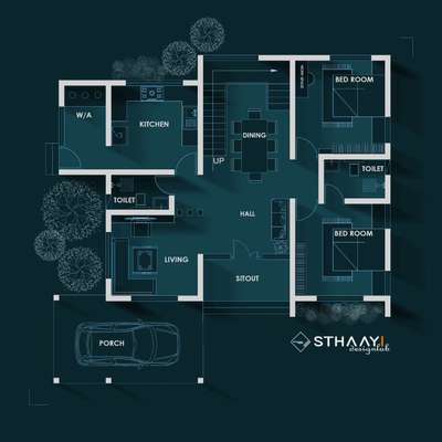 Kerala Home Plan 😍 Single floor 2BHK 🏡| Design: @sthaayi_design_lab 

Ground Floor 
● Sitout 
● Hall
● Living 
● Dining 
● 1Bedroom 
● 2nd Bedroom attached
● Kitchen 
● C-Toilet [In-door]
● Porch
.
.

#sthaayi_design_lab #sthaayi
#floorplan | #architecture | #architecturaldesign | #housedesign | #construction | #newconstruction | #realestate #kerala #budgethome #keralahomes 
#planosarquitectonicos #plantabaixa #houseplans #archviz  #nextarch #koozarch #archilovers #sectionarchitecture #architectureplan #arquitecturaargentina #digitalarchitecture #toffuco #contextlabs #archistudent #archvizartist #archiporn #architectureportfolio  #arch_inked