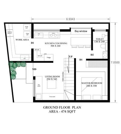 Residence at Fortkochi . plot area 2cent . 948 sqft with three bedroom house. Open kitchen and dining. with family mezzanine floor. #Architectural&Interior  #SmallHouse  #OpenKitchnen  #NorthFacingPlan  #keralaarchitectures