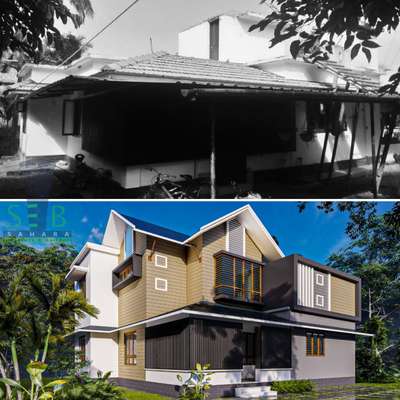 #HouseRenovation #SlopingRoofHouse #Firstfloorplan #Palakkad #HouseDesigns