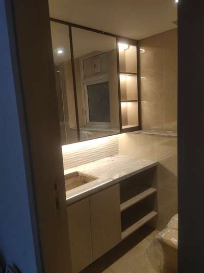 RJ interer  no 9690229652  . #Bathroom banety new model led dsain one site open merir cabenat