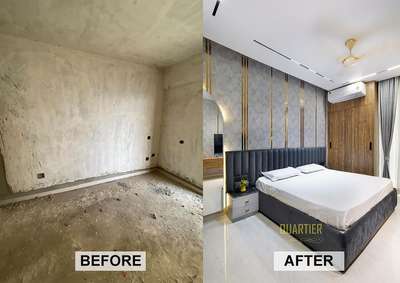before work and after completion work 
#MasterBedroom #FalseCeiling #HouseDesigns #louverspanel #CelingLights #crockeyunit #DiningTable #DiningTableAndChairs