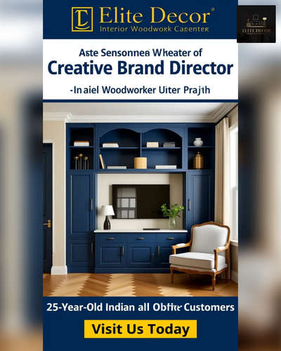 Transform your space into a haven with Elite Decor's bespoke interior woodwork solutions! Enhance your home's aesthetic appeal with our premium wooden furniture, crafted to perfection in Greater Noida, Noida. Visit today and experience the art of transformation with our expert carpenters, renowned for their attention to detail and commitment to quality.