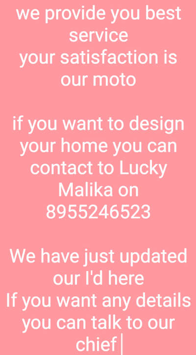 contact lucky malika on 8955246523 
for any design any details