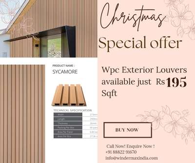 Christmas Exclusive Offer 

WPC Exterior Louvers just Rs 195🤩🤩
.

Hurry Up

#christmas #christmastree #christmasdecor #xmas #merrychristmas  #christmastime
#aluminiumlouvers #aluminium #Exterior #wpcinterior #louvers #elevation #Interiordesigner #Frontelevation #modernexterior  #Home #Decor #louvers #interior #aluminiumfin #fins #wpc #wpcpanel #wpclouvers #homedecor  #elevationdesign #architect #interior #exteriordesign #architecturedesign #civilengineering  #interiordesigner #elevations #drawing #frontelevation #architecturelovers #home #facade 
.
.
For more details our all products please visit websites
www.windermaxindia.com
www.indianmake.co.in 
Info@windermaxindia.com
or call us on 
8882291670 9810980278

Regards
Windermax India