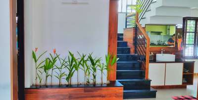 interior plants, stair case & wash area