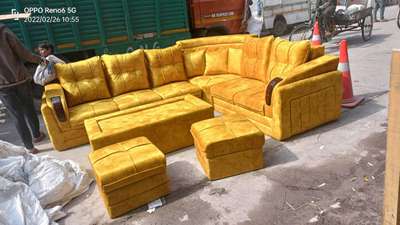 shakeel furniture's sofa set with luxurious golden finish