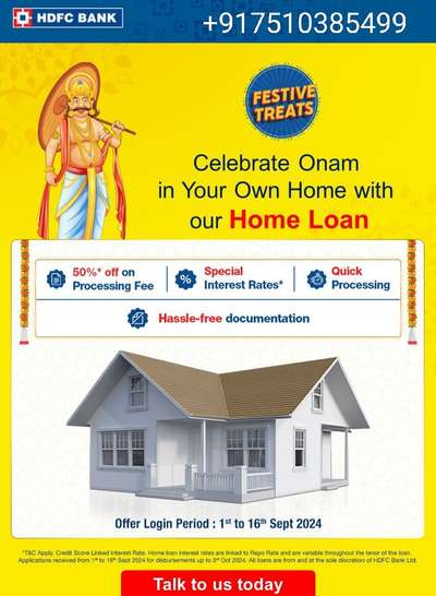 Celebrate Onam in Your Own Home with our HOME LOAN