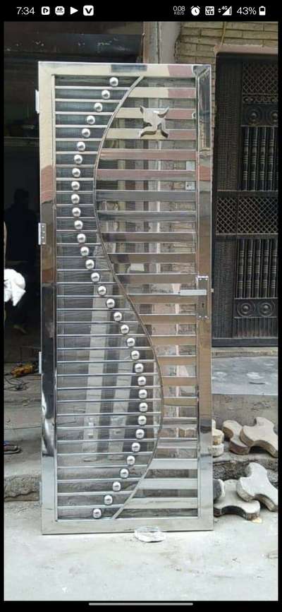 Good quality Steel gate with 304 Jindal pipe  size7'6"×3' # steel work