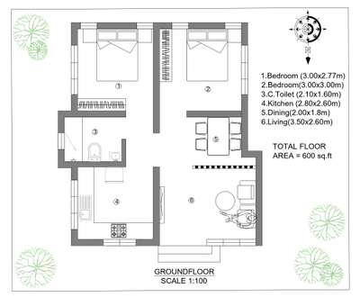 600sqft small house floor plan  #budgethomeplan  #600sqft #keralahomeplans  #FloorPlans #2DPlans