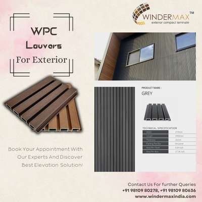 Windermax India presenting you WPC Exterior Louvers .
.
#aluminiumlouvers #aluminium #Exterior #wpcinterior #louvers #elevation #exteriordesigner #Frontelevation #modernexterior  #Home #Decor #louvers #interior #aluminiumfin #fins #wpc #wpcpanel #wpclouvers #homedecor  #elevationdesign #architect #interior #exteriordesign #architecturedesign #fin #interiordesigner #elevations #drawing #frontelevation #architecturelovers #home #aluminiumfins
.
.
For more details our all products please visit websites
www.windermaxindia.com
www.indianmake.co.in 
Info@windermaxindia.com
or call us on 
8882291670 9810980278

Regards
Windermax India