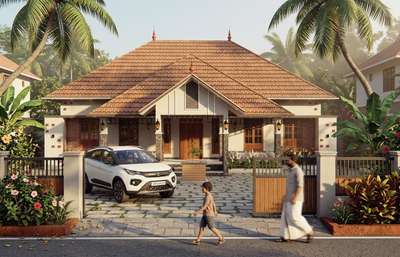 Kerala style modern house 🏡 
 #KeralaStyleHouse  #keralastyle  #moderndesign  #modernhousedesigns  #modernhouse  #modernarchitecturedesign  #kerala_architecture  #Architect  #HouseDesigns  #RoofingDesigns  #RoofingIdeas  #white_colour_house  #white  #cladding  #naturalstonedesign  #50LakhHouse