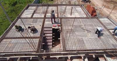 Ground floor slab reinforcement work in progress