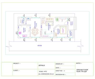 776 sqft വരുന്ന വീടിൻ്റെ പ്ലാൻ