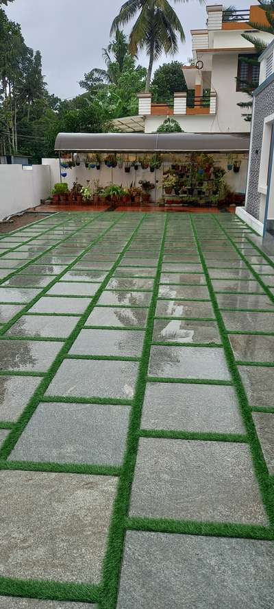 Stone Paving + Artificial Grass