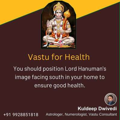 Vastu for Health

You should position Lord Hanuman's image facing south in your home to ensure good health.
.
.
#vastushastraexpert_kuldeepdwivedi #vastuforhome #lifecoach #astrologer_in_udaipur #vastuclasses #VastuforBedroom