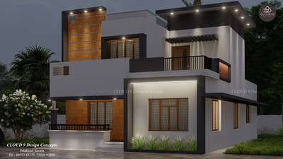 Contemporary elevation 
 #ElevationDesign #keralahomedesignz #nightview #dayview #sketchup3d #lumion #lumionrendering #architecturedesigns #Structural_Drawing