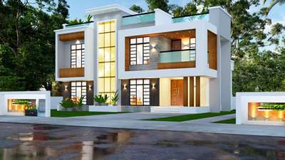 Exterior 3d @ Harippad
area - 2300 sq feet #ElevationDesign  #ElevationHome  #ContemporaryDesigns   #rate 47 lakh