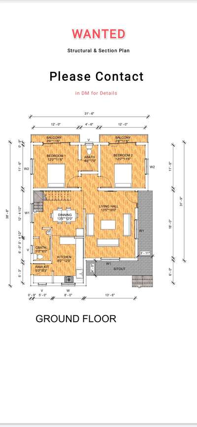 want someone to develop structural and section plan for this floor plan. please dm