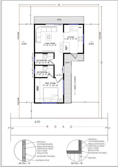 Container Home Proposed design for Mr.Anurag yadav ji In Gaziabad,U.P.
Plot Dimensions:- 32' X 45'
Construction material:- Containers for outer boundary.
#InteriorDesigner #2DPlans #containerhome  #containerhouse #containerhomeplans