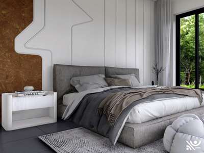 Minimal bedroom interior render #InterDesigner  #Mastkedroom  #KingsizeBedroom  #BedroomDesigns  #BedroomIdeas  #bedrooom  #sidetable  #white  #minimal  #minimalist  #minimalisam