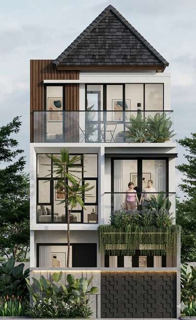 Modern elevation that blends elegance with nature.
A perfect harmony of glass, textures, and greenery—creating a light-filled, breathable living experience.
The layered façade, warm wooden accents, and open balconies bring both luxury and comfort together in one timeless design.  #ElevationDesign  #ElevationHome #3D_ELEVATION #facadedesign  #frontElevation  #moderndesign  #Naturearchitect #elevationdesigndelhi