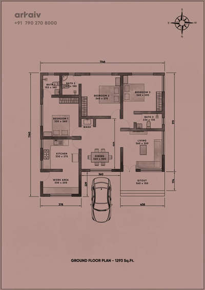 Ground Floor Plan
 #FloorPlans  #NorthFacingPlan  #3BHKHouse