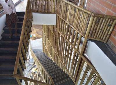 bamboo use aki Adipoli handrail  #InteriorDesigner  #KeralaStyleHouse