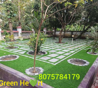 #Green heart 💚#Land scaping & stone work. #+ gardening🫴