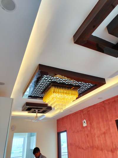 living room false ceiling modern wooden design interior