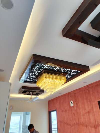 living room false ceiling modern wooden design interior