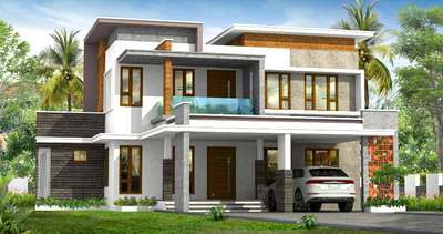 PROPOSED RESIDENCE AT PULLOOKARA,KANNUR  #exteriordesigns #ContemporaryHouse #dreamhouse