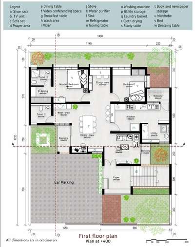 Villa design 
2Bhk layout 
first floor plan