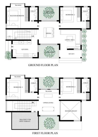 place - Adimali 
Area - 2100 sqft
4 bedrooms with attached bathrooms,living area ,dining,kitchen,stair area with courtyard and baywindows.  #Architectural&Interior  #ContemporaryDesigns  #StainlessSteelBalconyRailing