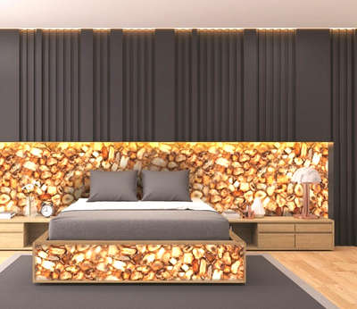 Master bedroom Bed   #BedroomDecor  #MasterBedroom  #semipreciousstoneswork