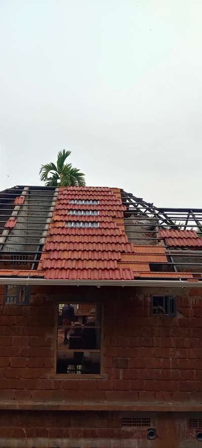 roofing clay tile &celling tile work with transfernt class tile fixing work