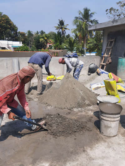 Roof plastering using Doctor Fixit , work at Nemom , Trivandrum
