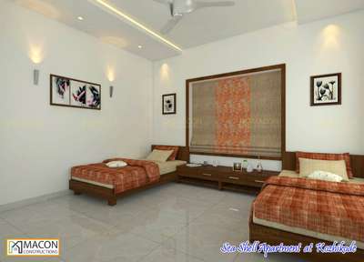 Bedroom Interior @ Seashell Apartment Kozhikode