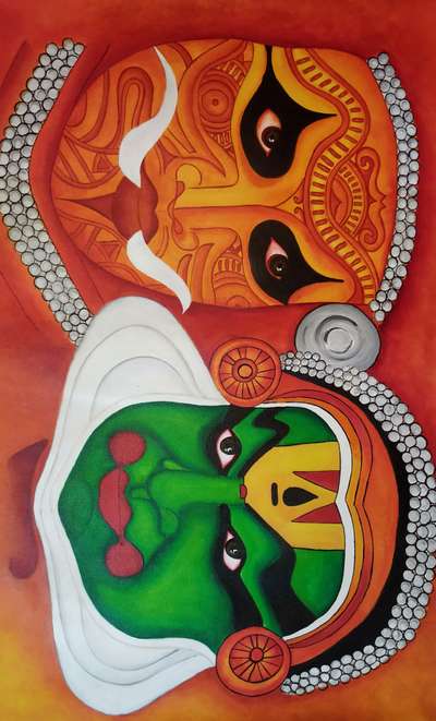 dm for order #theyyam
 #kathakali#art 
#Architectural&Interior 
#LivingRoomPainting