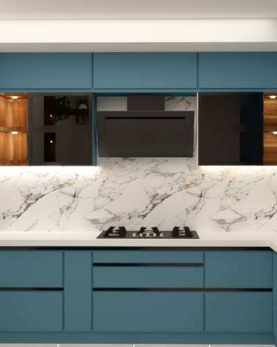 Overall, the blue stone laminate color choice for the kitchen is a remarkable blend of aesthetics and functionality. It exudes elegance, creates a peaceful ambiance, and provides long-lasting beauty that will undoubtedly impress both residents and guests alike."

3d kitchen 
#interiordesign #3dmoudling #3dkitchen #desing #trendingdesign