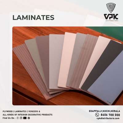 Discover the exquisite variety of Paste Color Laminates at our store! With an extensive selection of colors and finishes, you're bound to find the ideal one for your home.

Buy Plywood, Veneers, Laminates, and Interior Decorative products from VPK Distributors.

Contact Us On - 86067 88000
.
.
.
 #laminates  #laminatesheet  #Plywood  #decorative  #InteriorDesigner  #woodveneer