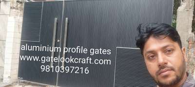 Aluminium profile gates by Hibza sterling interiors pvt ltd #gatelookcraft #aluminiumprofilegates #profilegate #maingates #aluminiumgates #modulergates #fancygates #gates