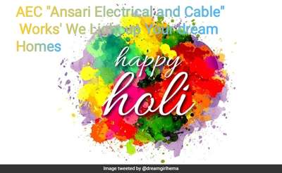 AEC "Ansari Electrical and Cable" Works
wishing you and your family a very happy and healthy Holi.
we are here to light up your dream home.